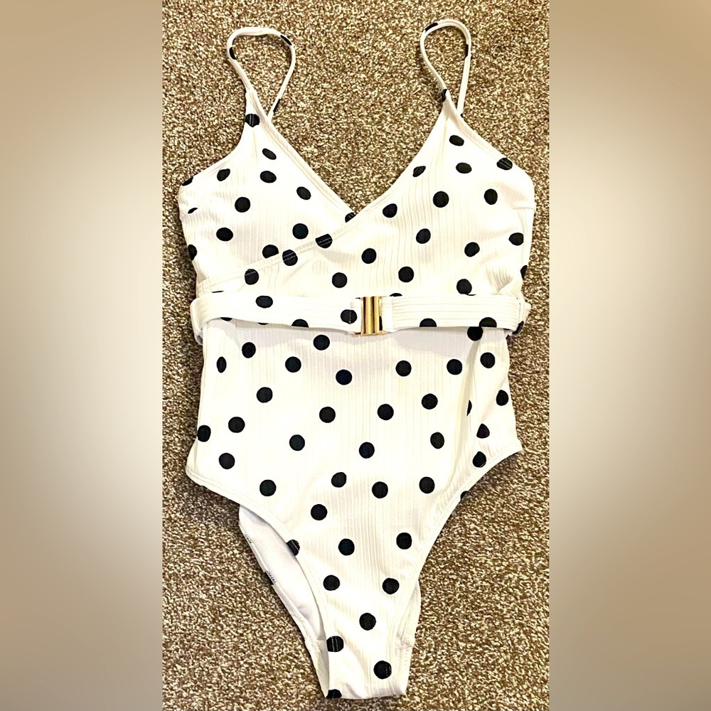 Accessorize London Ditsy Polka Dot One Piece Swimsuit Size Uk 10 NWT
